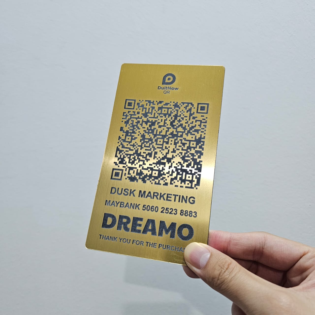 Mini QR Code DuitNow Touch 'n Go eWallet Display Signage (Free Wood Stand)