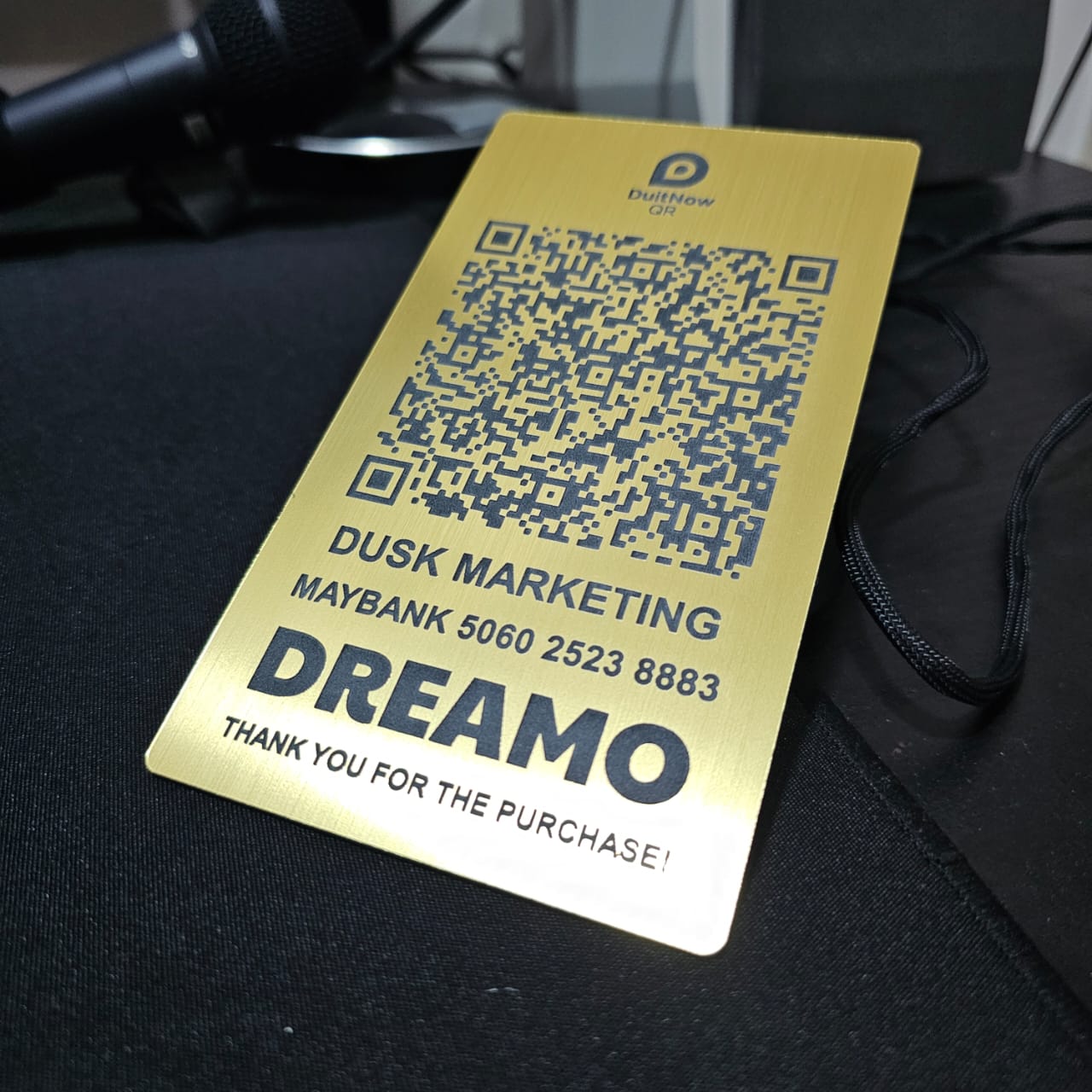 Mini QR Code DuitNow Touch 'n Go eWallet Display Signage (Free Wood Stand)