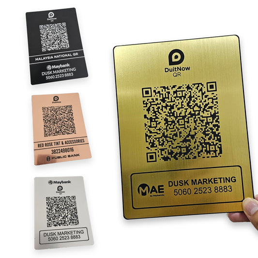 QR Code DuitNow Touch 'n Go eWallet Display Signage (Free Wood Stand)