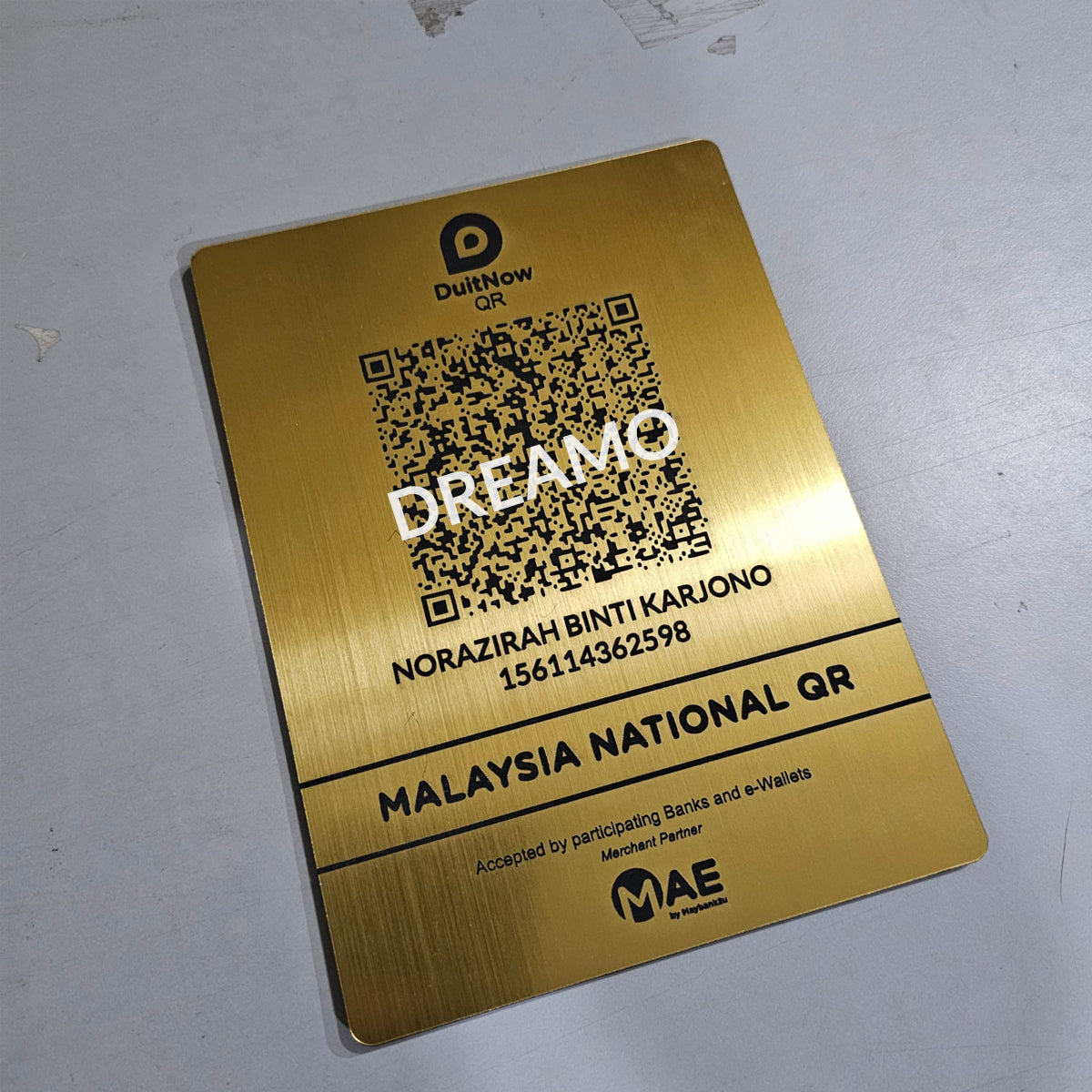 QR Code DuitNow Touch 'n Go eWallet Display Signage (Free Wood Stand)