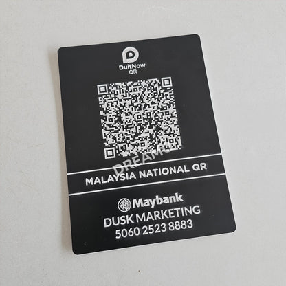QR Code DuitNow Touch 'n Go eWallet Display Signage (Free Wood Stand)