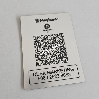 QR Code DuitNow Touch 'n Go eWallet Display Signage (Free Wood Stand)