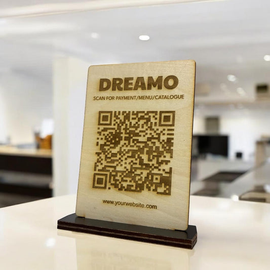 Small Wood QR Code With Stand