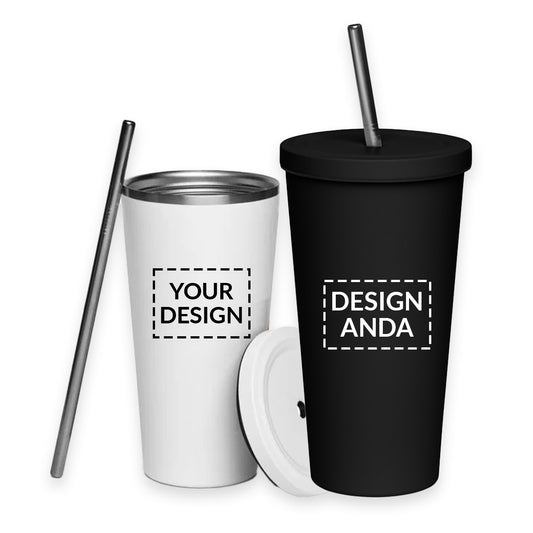 Straw Tumbler Insulated Stainless Steel 500ML